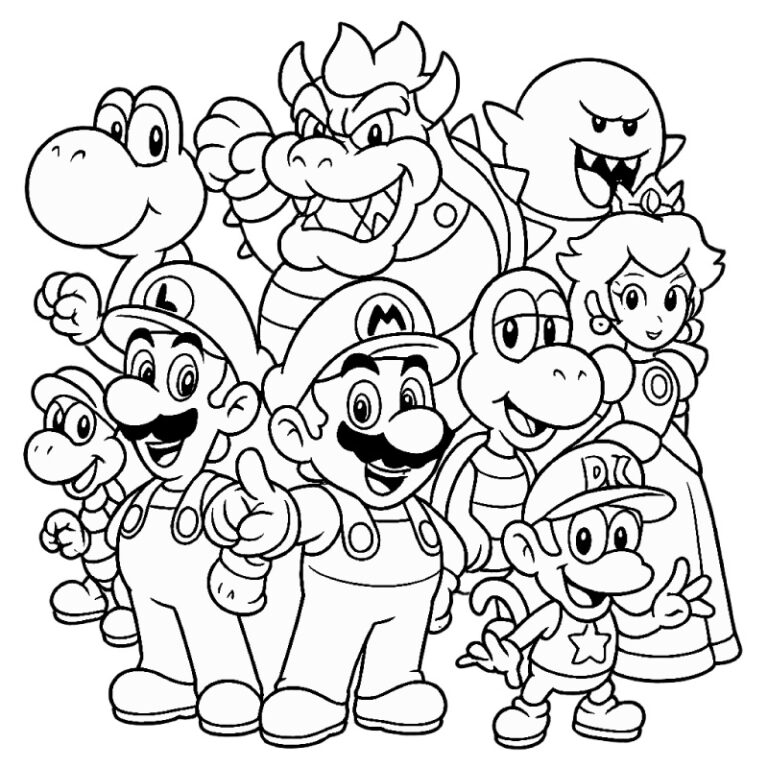 Desenho do super mario para colorir