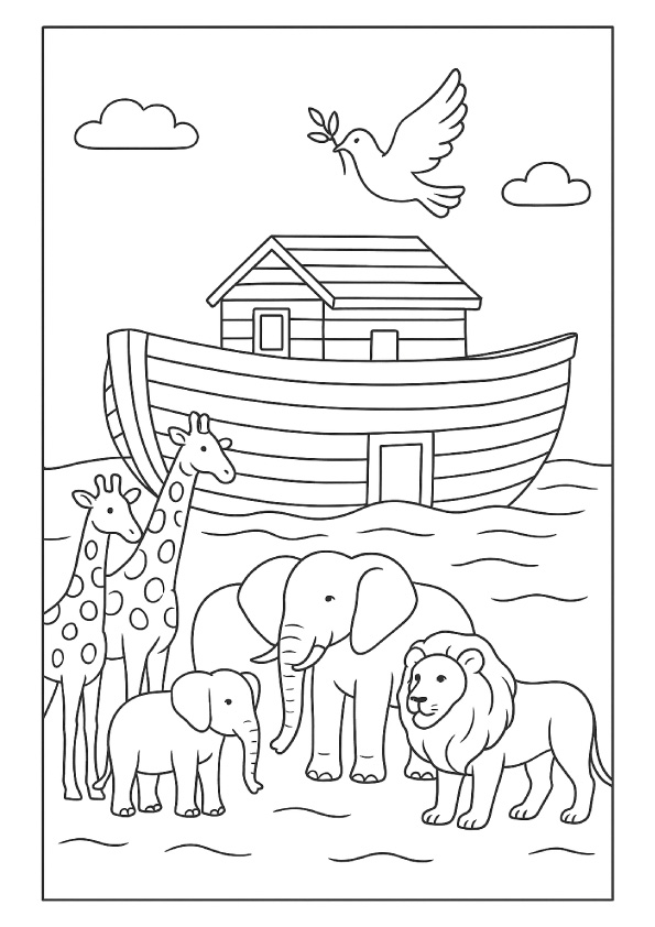 Desenho-para-colorir-Arca de Noé