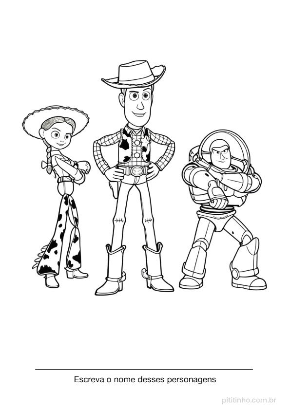 Jessie Woody e Buzz para imprimir e colorir